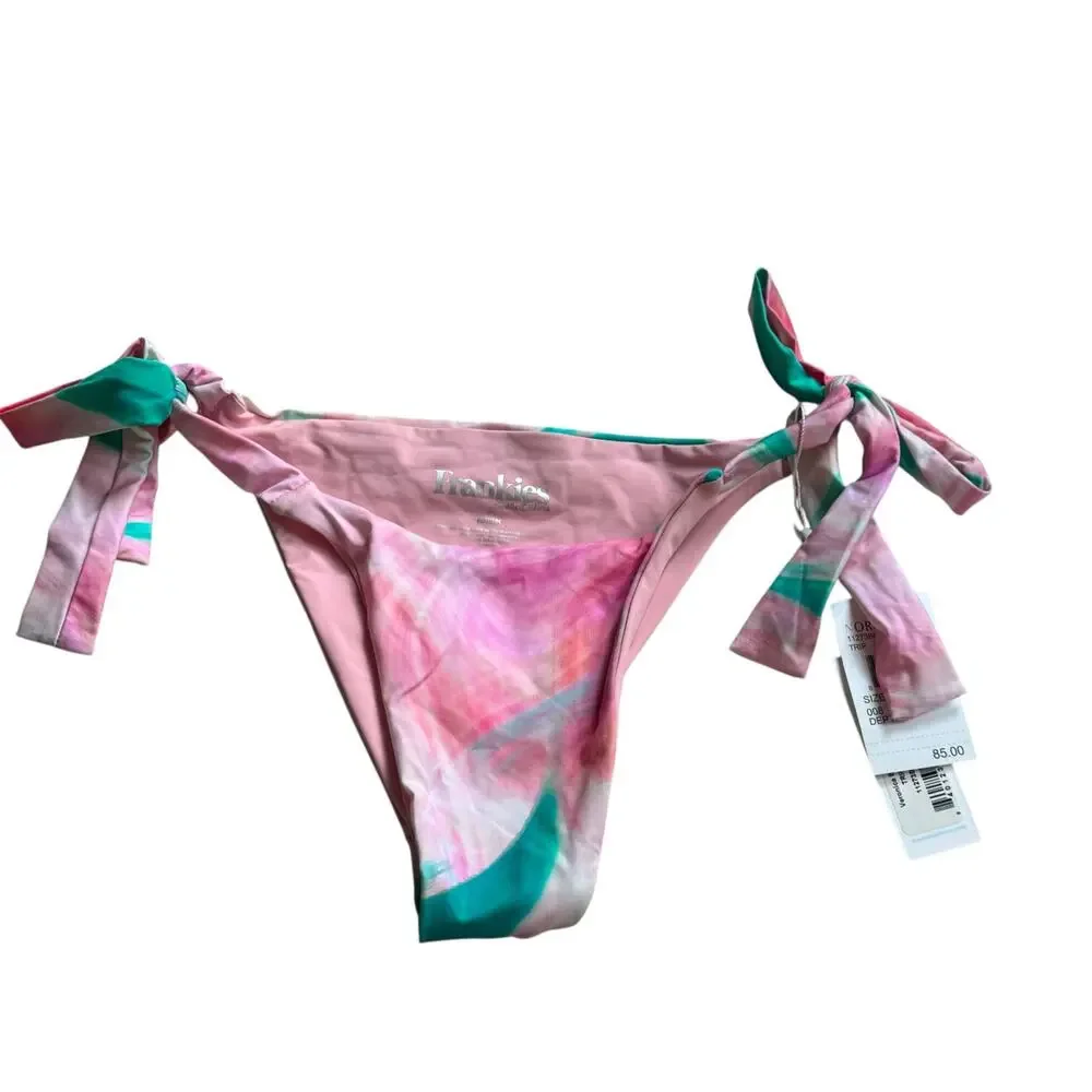 Frankies Bikinis Women's Veronica Tie Bikini Bottom Size Medium Pink NWT